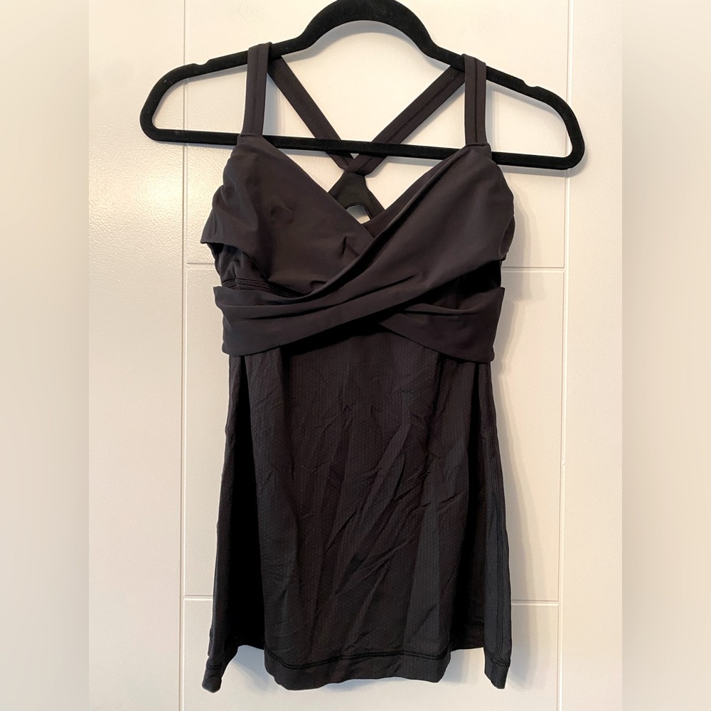 Lululemon Athletica Black Asymmetrical Tank Top